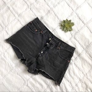 Levi black denim shorts